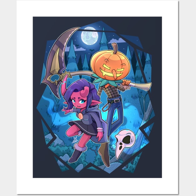 Demon Girl & Pumpkinman Wall Art by Chrivart